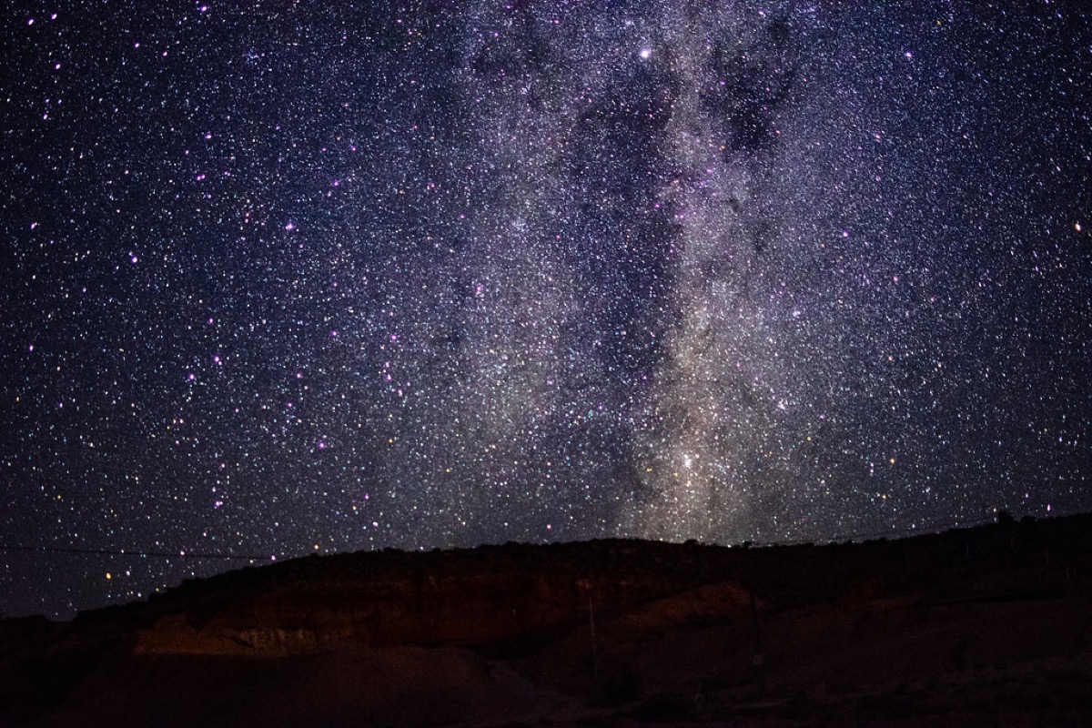 The Milky Way over a dark Coober Pedy ridge